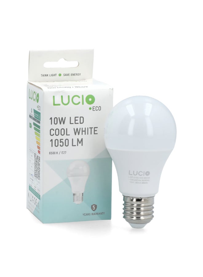 Lucio 10W 6500K LED Bulb Cool White 14.6 x 6.2 x 6.4 cm L-ST-0100-10W-6500K - Image 1